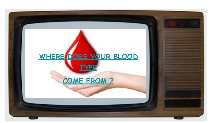 WHERE DOES YOUR BLOOD TYPE COME FROM ? 