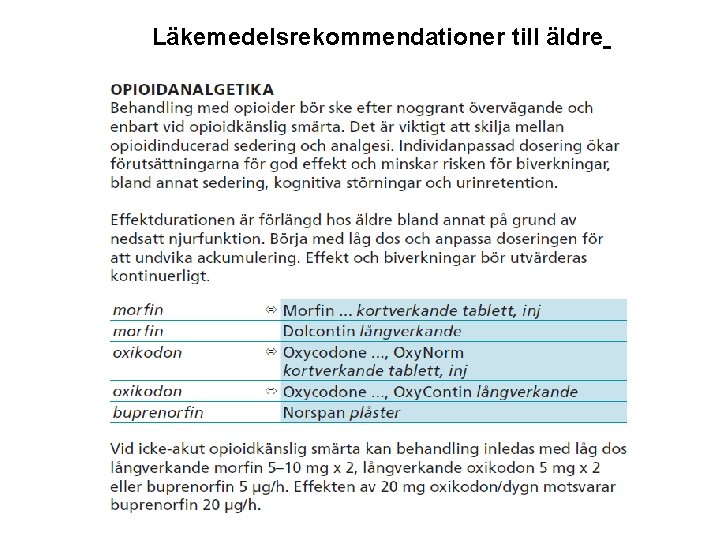 Läkemedelsrekommendationer till äldre 