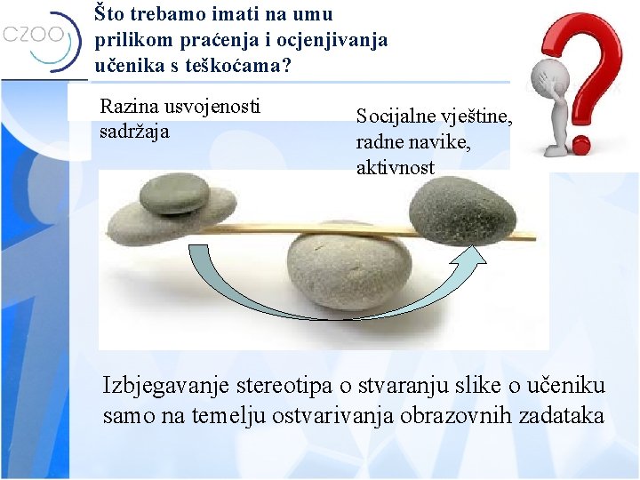Što trebamo imati na umu prilikom praćenja i ocjenjivanja učenika s teškoćama? Razina usvojenosti