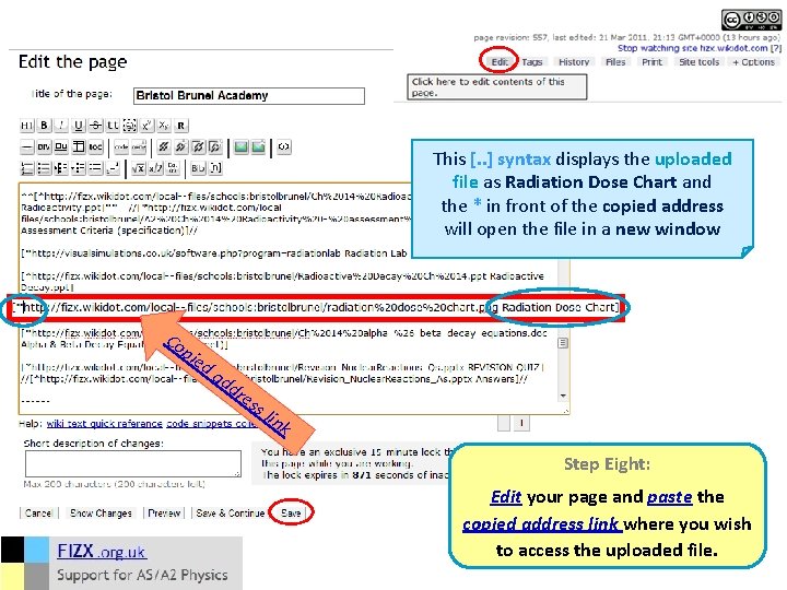 This [. . ] syntax displays the uploaded file as Radiation Dose Chart and