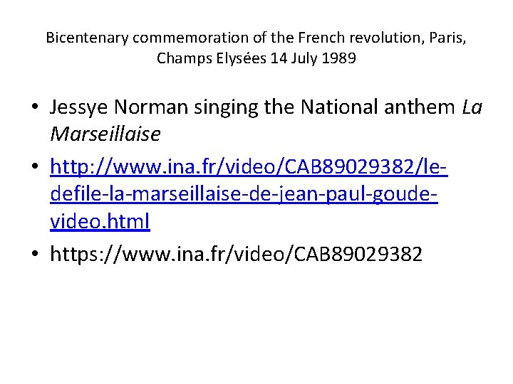 Bicentenary commemoration of the French revolution, Paris, Champs Elysées 14 July 1989 • Jessye