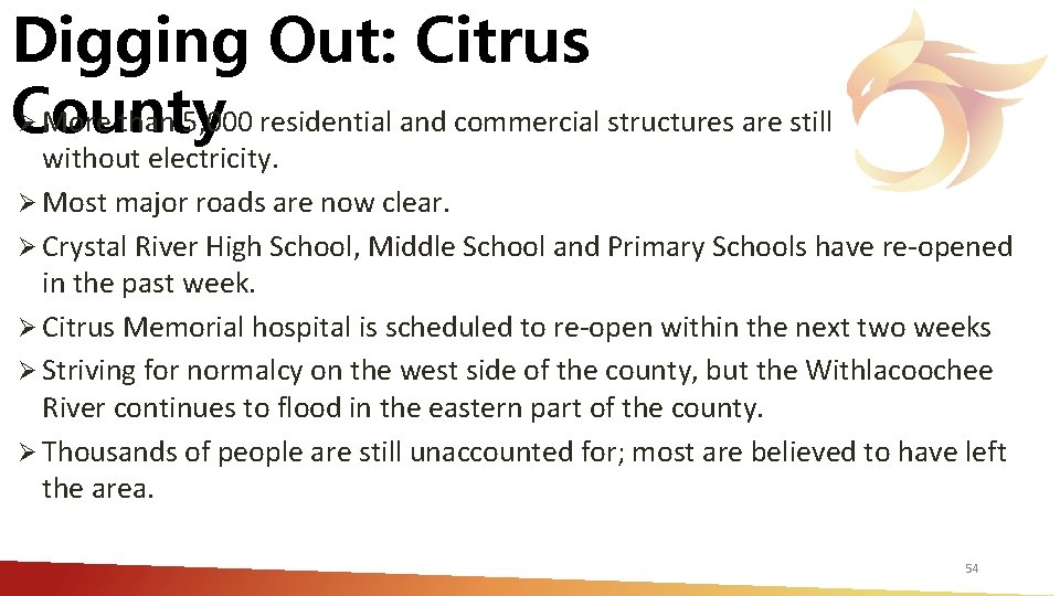 Digging Out: Citrus Ø More than 5, 000 residential and commercial structures are still