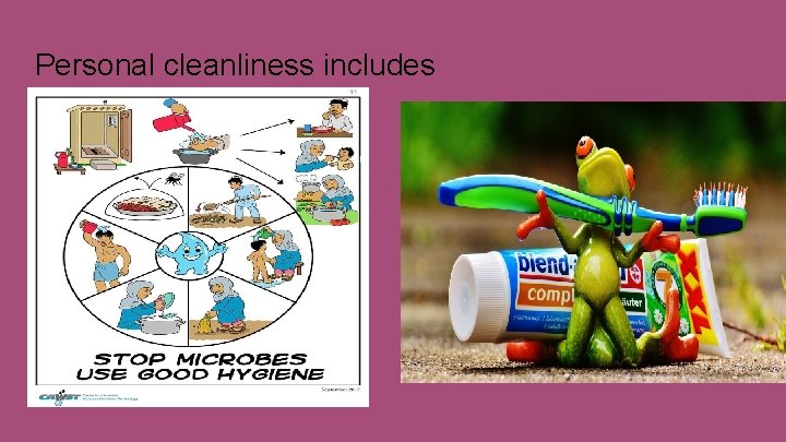 Personal cleanliness includes 