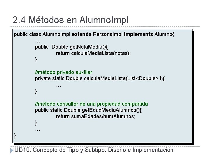 2. 4 Métodos en Alumno. Impl public class Alumno. Impl extends Persona. Impl implements