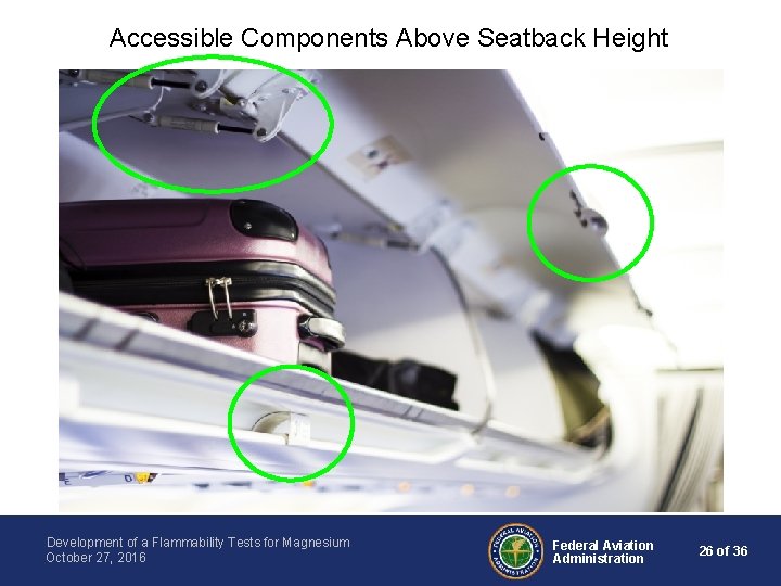Accessible Components Above Seatback Height Development of a Flammability Tests for Magnesium October 27,