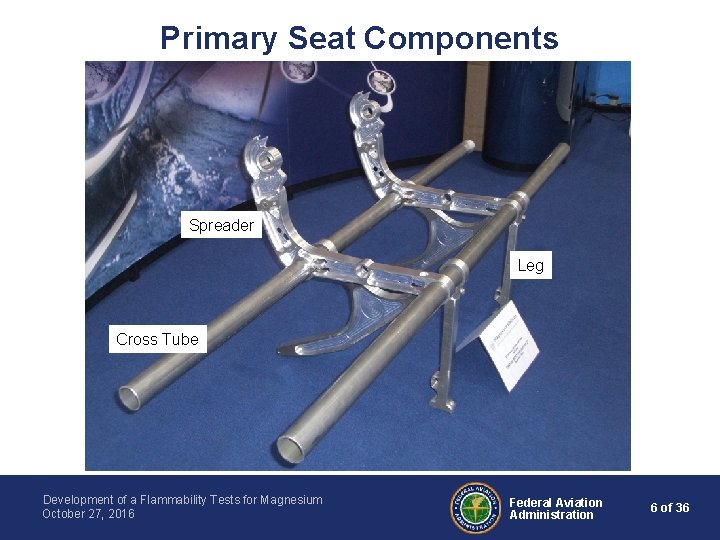 Primary Seat Components Spreader Leg Cross Tube Development of a Flammability Tests for Magnesium