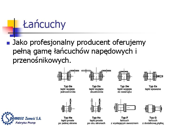 Łańcuchy n Jako profesjonalny producent oferujemy pełną gamę łańcuchów napędowych i przenośnikowych. 