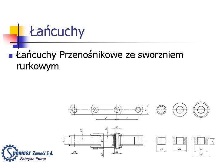 Łańcuchy n Łańcuchy Przenośnikowe ze sworzniem rurkowym 