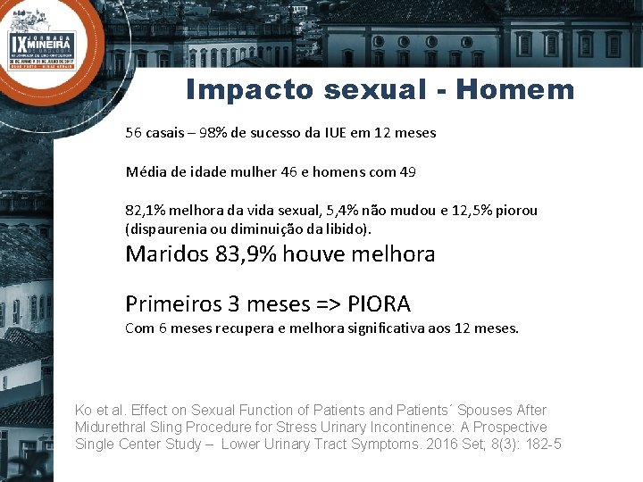 Impacto sexual - Homem 56 casais – 98% de sucesso da IUE em 12