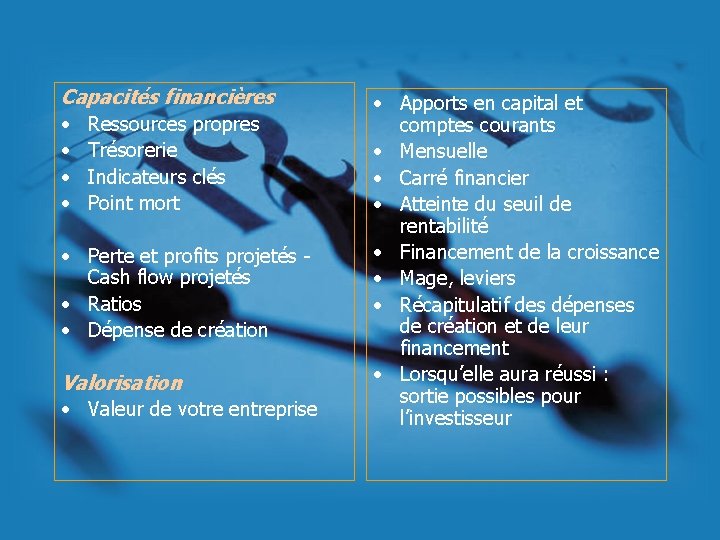 Capacités financières • Ressources propres • Trésorerie • Indicateurs clés • Point mort •