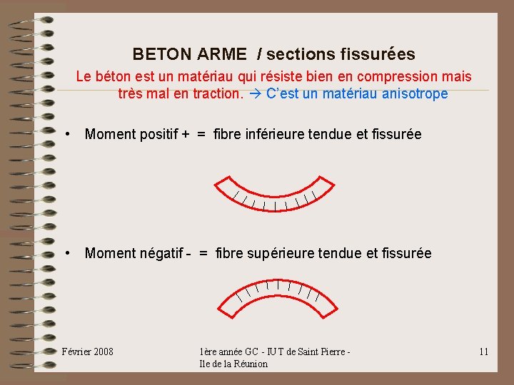 BETON ARME / sections fissurées Le béton est un matériau qui résiste bien en BETON ARME / sections fissurées Le béton est un matériau qui résiste bien en