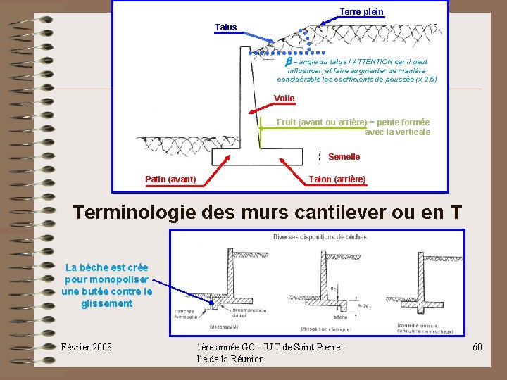 Terre-plein Talus b = angle du talus / ATTENTION car il peut influencer, et Terre-plein Talus b = angle du talus / ATTENTION car il peut influencer, et