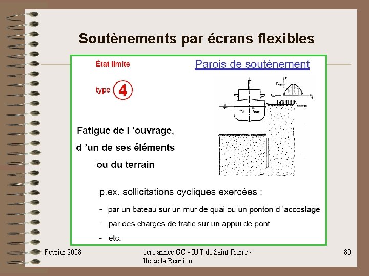 Soutènements par écrans flexibles Février 2008 1ère année GC - IUT de Saint Pierre Soutènements par écrans flexibles Février 2008 1ère année GC - IUT de Saint Pierre