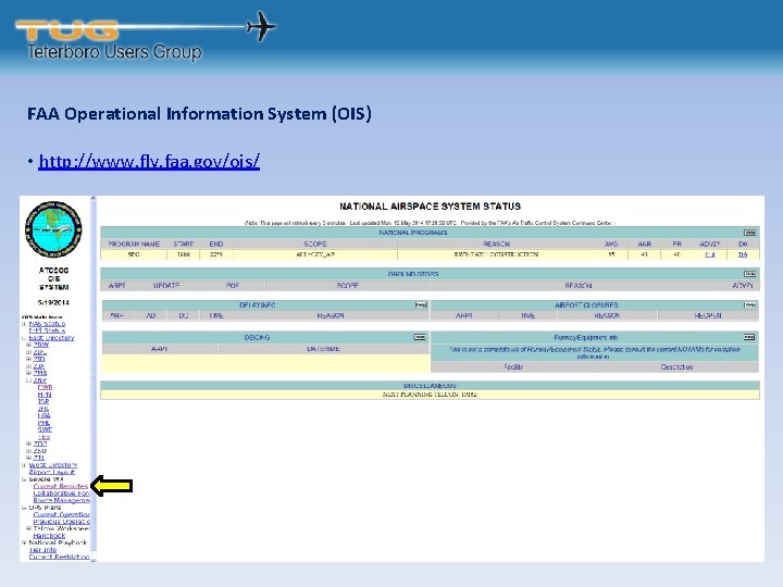 FAA Operational Information System (OIS) • http: //www. fly. faa. gov/ois/ 