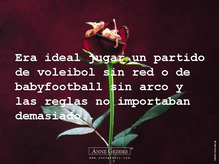 Era ideal jugar un partido de voleibol sin red o de babyfootball sin arco