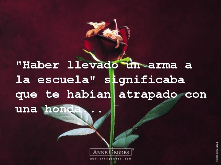 "Haber llevado un arma a la escuela" significaba que te habían atrapado con una