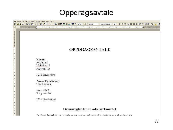 Oppdragsavtale 22 