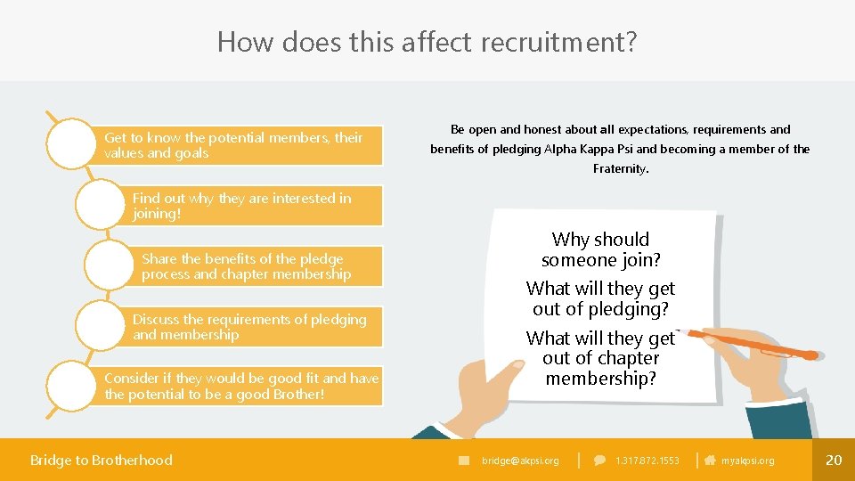 How does this affect recruitment? Get to know the potential members, their values and
