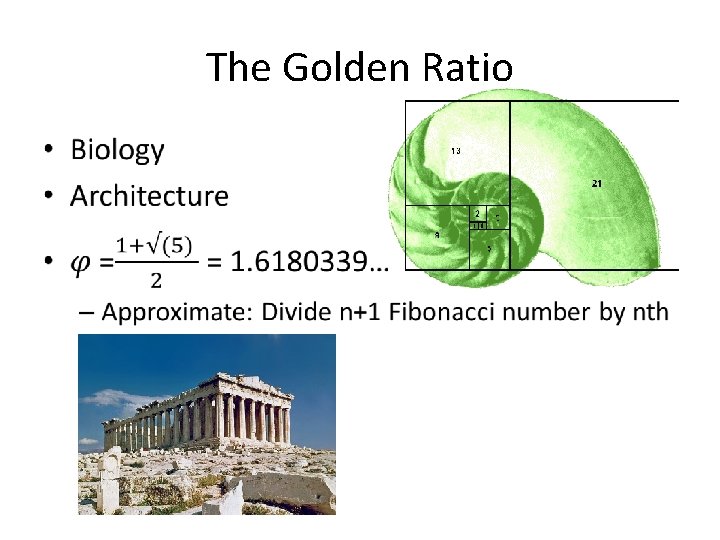 The Golden Ratio • 