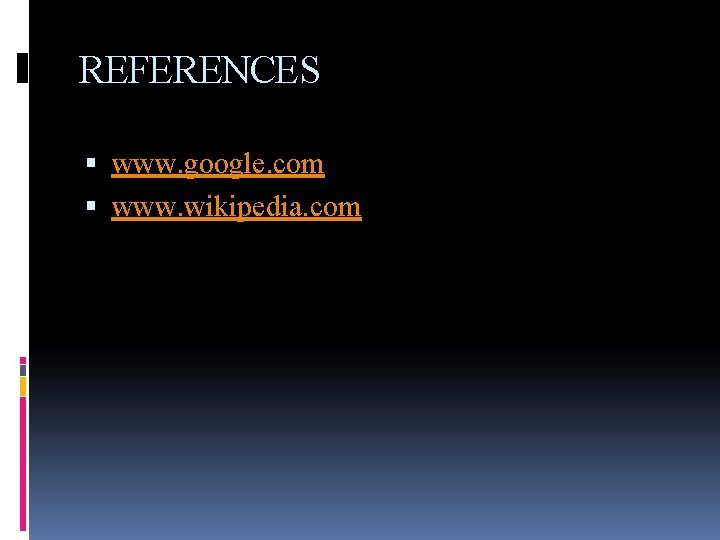 REFERENCES www. google. com www. wikipedia. com 