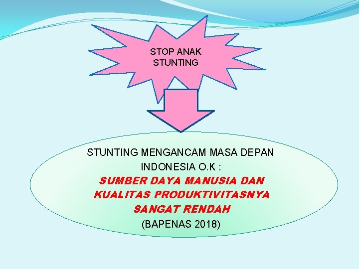 STOP ANAK STUNTING MENGANCAM MASA DEPAN INDONESIA O. K : SUMBER DAYA MANUSIA DAN