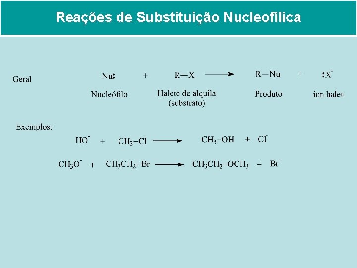 Reações de Substituição Nucleofílica 