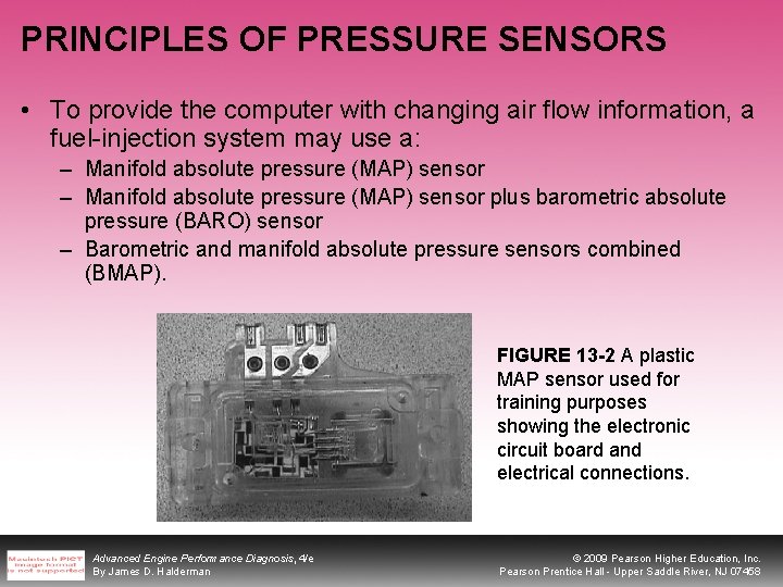 PRINCIPLES OF PRESSURE SENSORS • To provide the computer with changing air flow information,