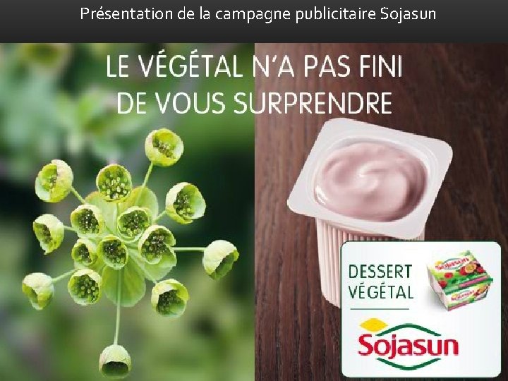 Présentation de la campagne publicitaire Sojasun 