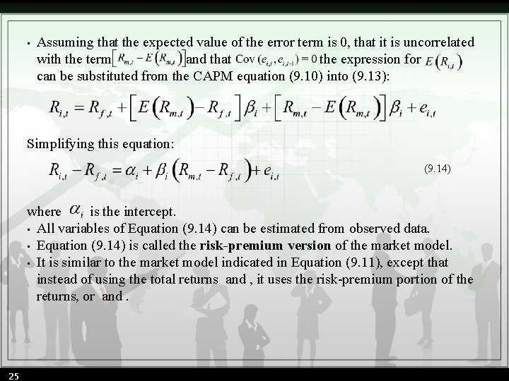  • Assuming that the expected value of the error term is 0, that