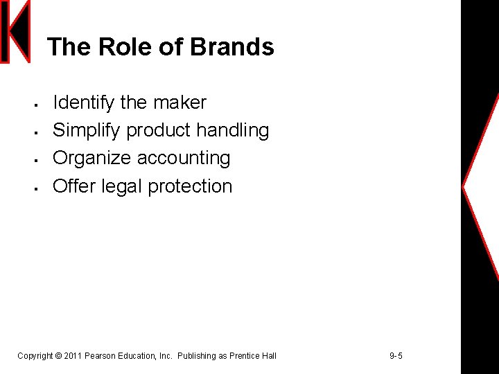 The Role of Brands § § Identify the maker Simplify product handling Organize accounting