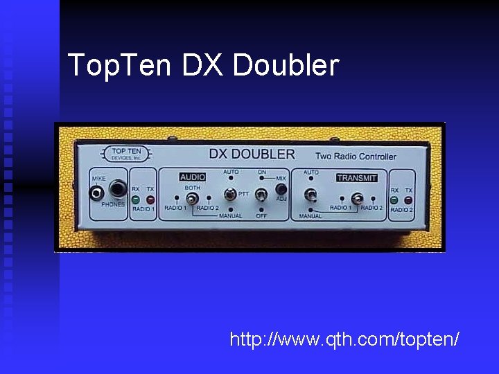 Top. Ten DX Doubler http: //www. qth. com/topten/ 