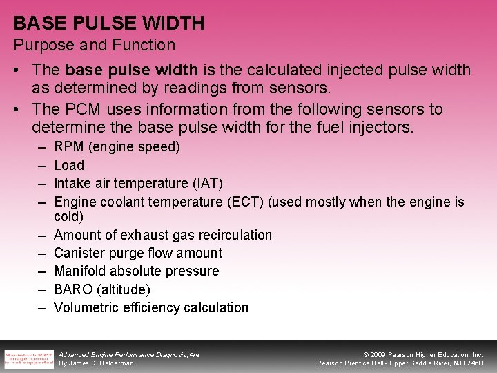 BASE PULSE WIDTH Purpose and Function • The base pulse width is the calculated