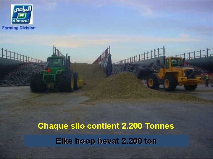 Chaque silo contient 2. 200 Tonnes Elke hoop bevat 2. 200 ton 