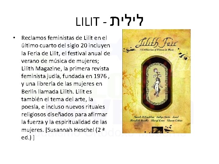LILIT - לילית • Reclamos feministas de Lilit en el último cuarto del siglo