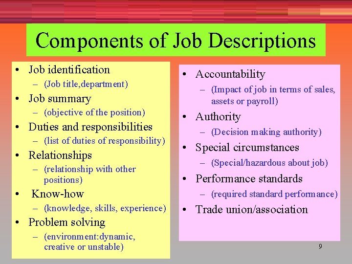 Chapter 5 JOB ANALYSIS JOB DESIGN AND QUALITY
