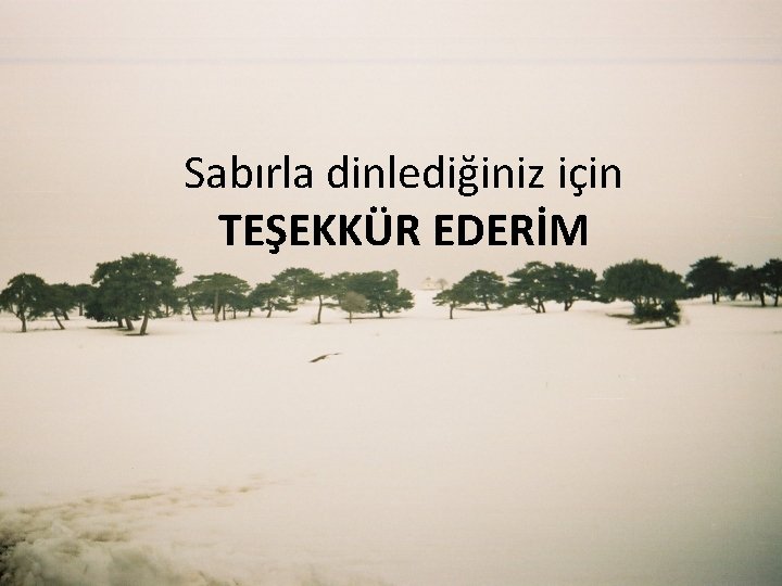 Sabırla dinlediğiniz için TEŞEKKÜR EDERİM 