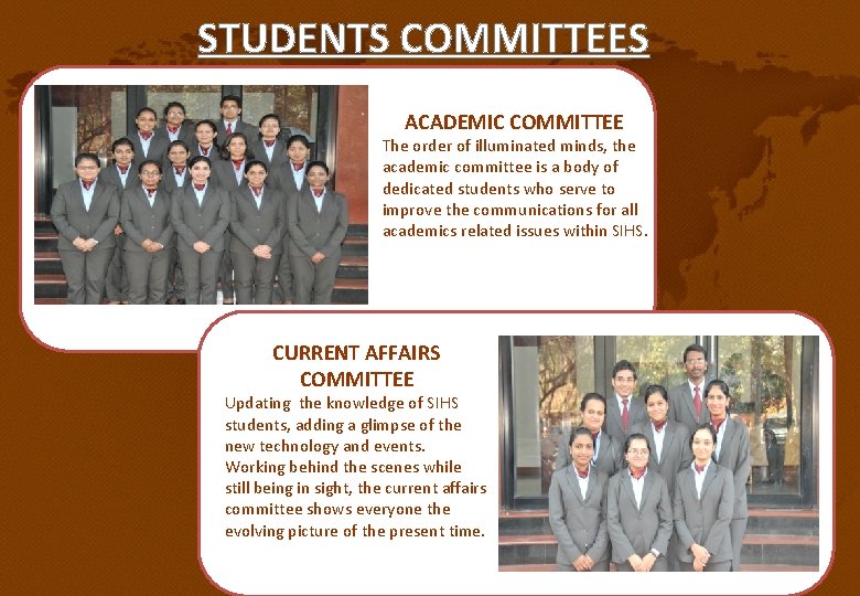 STUDENTS COMMITTEES ACADEMIC COMMITTEE The order of illuminated minds, the academic committee is a