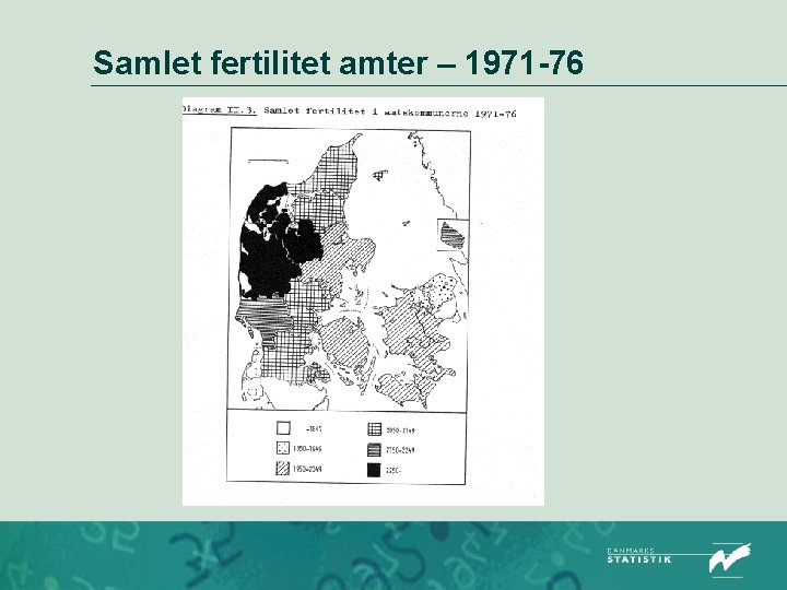 Samlet fertilitet amter – 1971 -76 