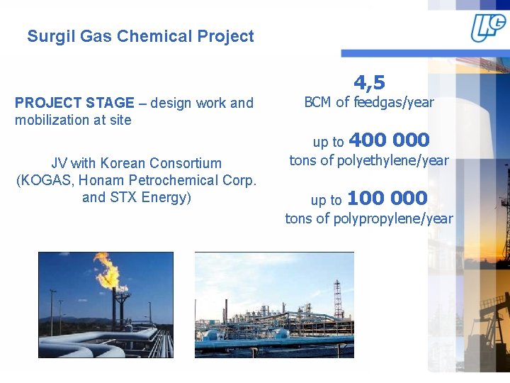 Surgil Gas Chemical Project 4, 5 PROJECT STAGE – design work and mobilization at