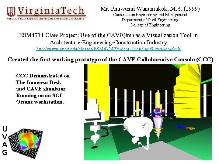 Mr. Phuwanai Wanamakok, M. S. (1999) Construction Engineering and Management Department of Civil Engineering