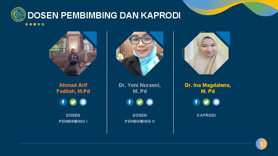 DOSEN PEMBIMBING DAN KAPRODI Ahmad Arif Fadilah, M. Pd Dr. Yeni Nuraeni, M. Pd