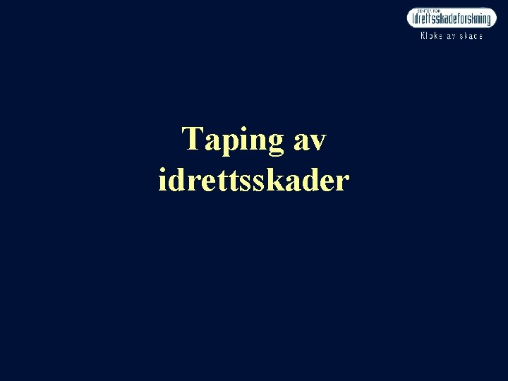 Taping av idrettsskader 