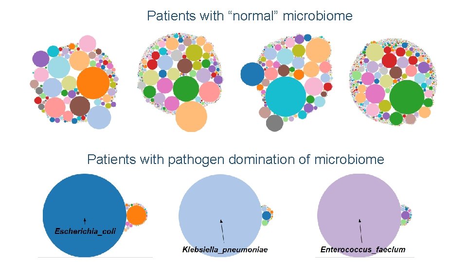 Patients with “normal” microbiome Patients with pathogen domination of microbiome 