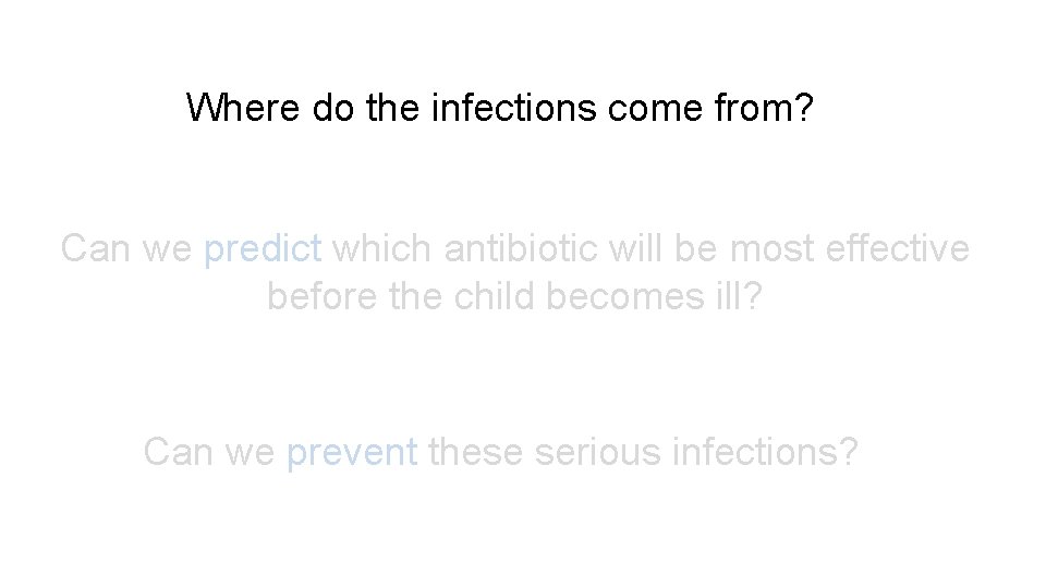 Where do the infections come from? Can we predict which antibiotic will be most