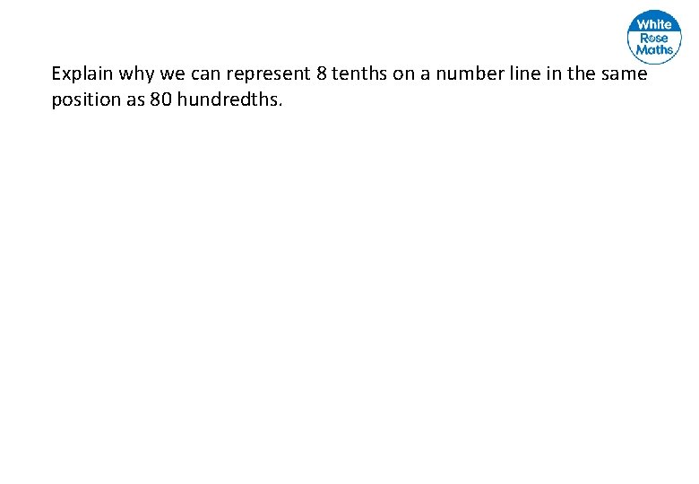 Explain why we can represent 8 tenths on a number line in the same