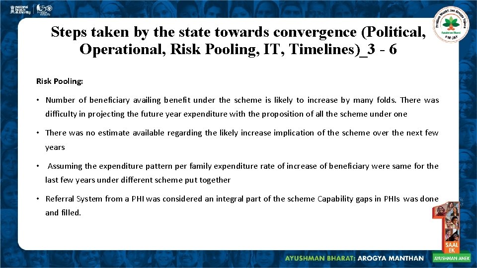 Steps taken by the state towards convergence (Political, Operational, Risk Pooling, IT, Timelines)_3 -