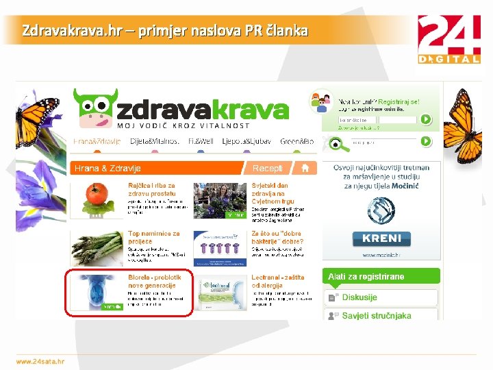 Zdravakrava. hr – primjer naslova PR članka 