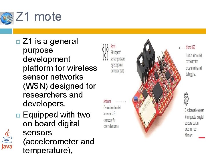 Z 1 mote Z 1 is a general purpose development platform for wireless sensor
