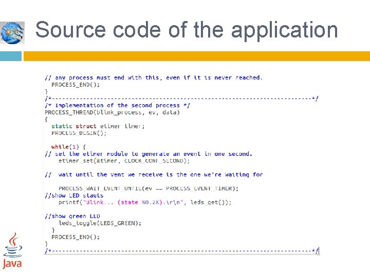  Source code of the application 