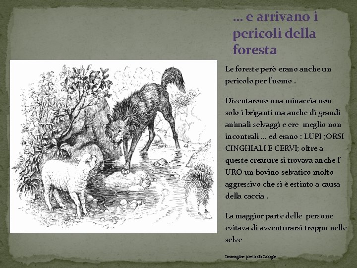 … e arrivano i pericoli della foresta Le foreste però erano anche un pericolo